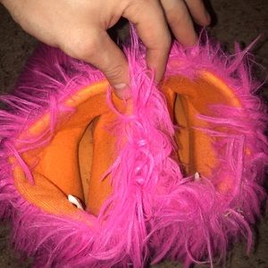 Shoes - Fuzzy Boot Bathroom Slippers Pink & Orange Sz 8 Shoes - Fuzzy Boot Bathroom Slippers Pink & Orange Sz 8